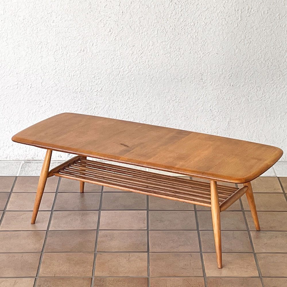 アーコール ercol 1459 ウィンザー コーヒーテーブル windsor coffee table エルム材 ブルーラベル 60's UKビンテージ vintage 英国家具 希少 ◇