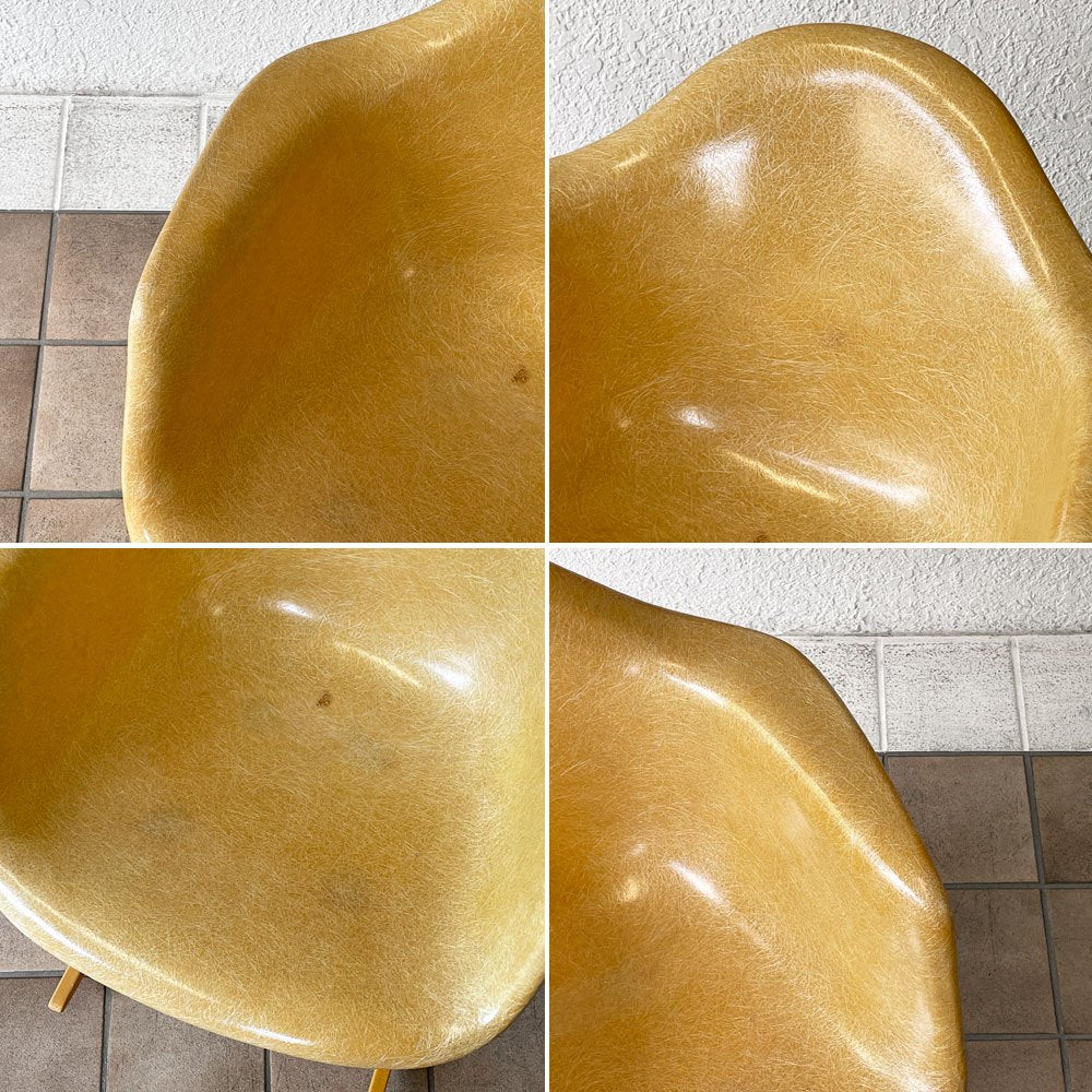 ハーマンミラー Herman Miller アームシェルチェア 2nd FRP ロッカーベース オークルライト イームズ ミッドセンチュリー ◇