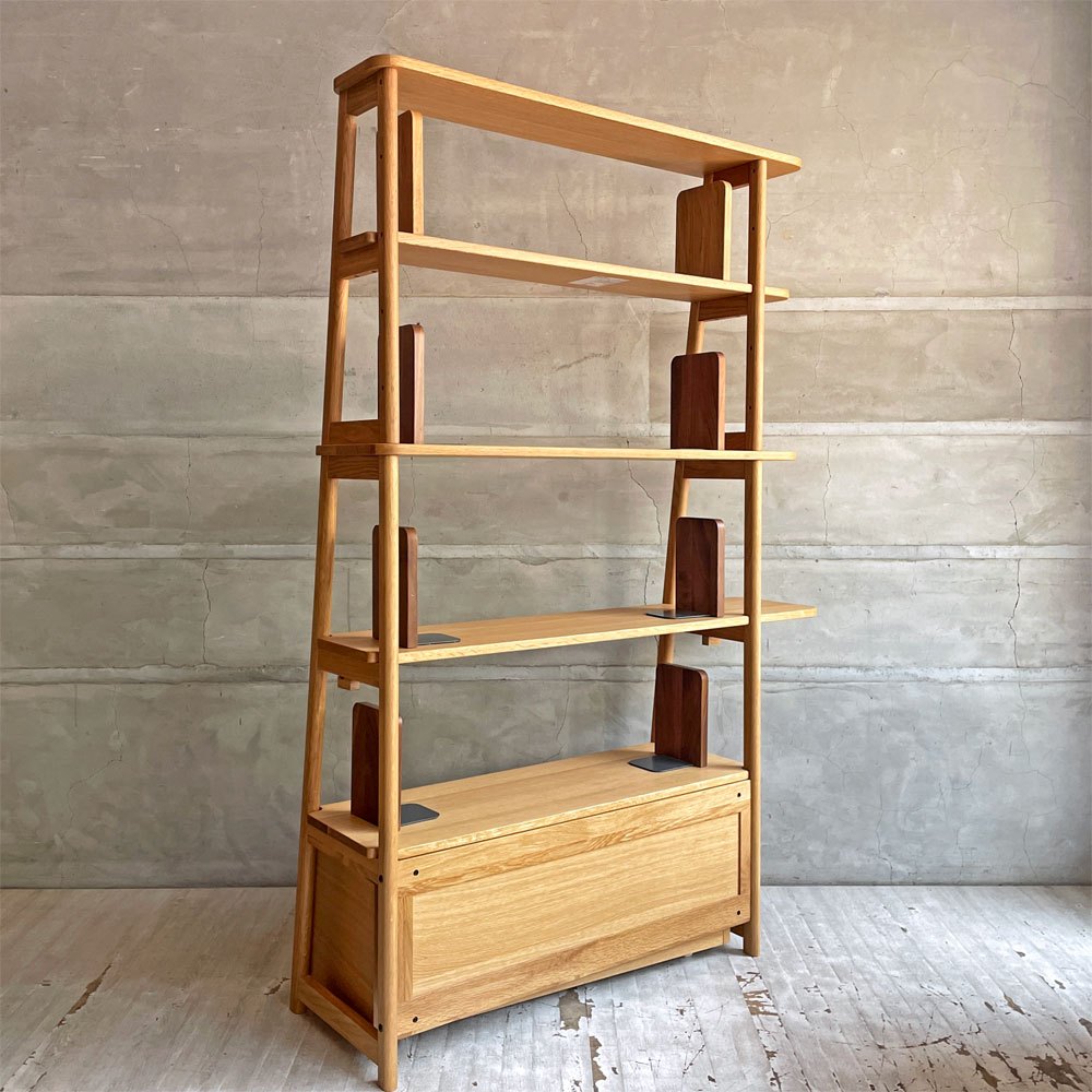 アクタス ACTUS サークル SARCLE ライブラリーシェルフ 飾り棚 本棚 オーク材 ブックエンド付き  定価￥112,200- ♪