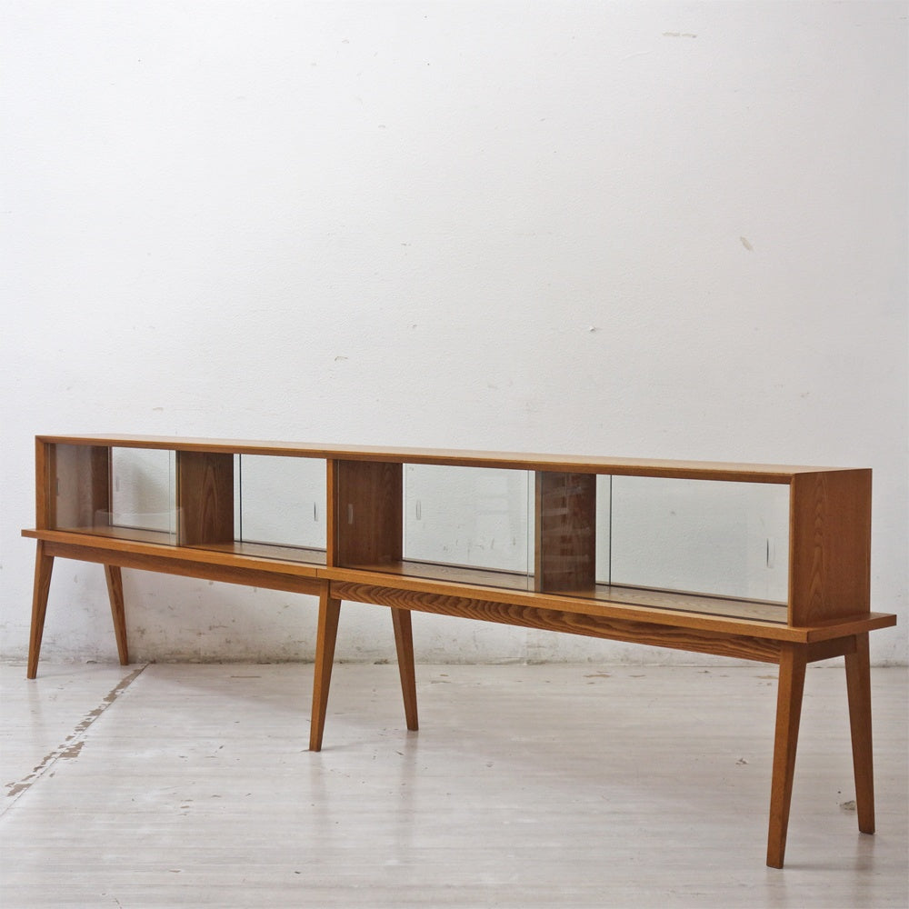 パシフィックファニチャーサービス PACIFIC FURNITURE SERVICE オーク材 ガラスキャビネット 両面 オーダーメイド ●