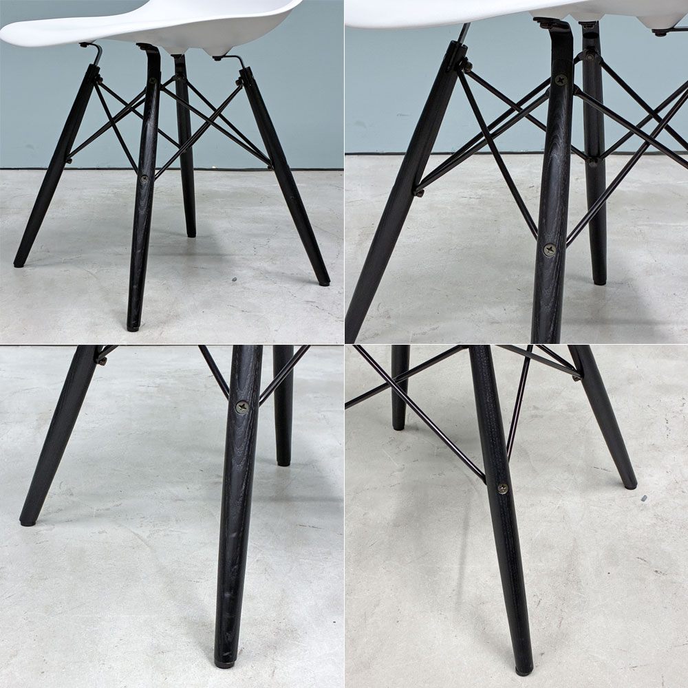ハーマンミラー HermanMiller サイドシェルチェア ドゥエルレッグ DSW アルパイン × エボニー ポリプロピレン製 イームズ ミッドセンチュリー A ◎