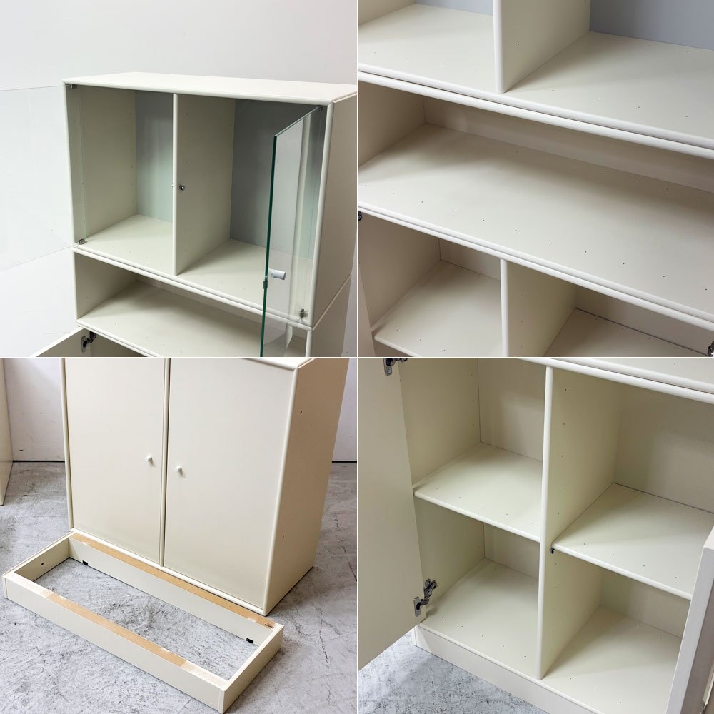 モンタナ MONTANA システムシェルフユニット SYSTEM SHELF UNIT 4ユニット キャビネット 木製扉＆ガラス扉＆ラック＆台輪 デンマーク ●