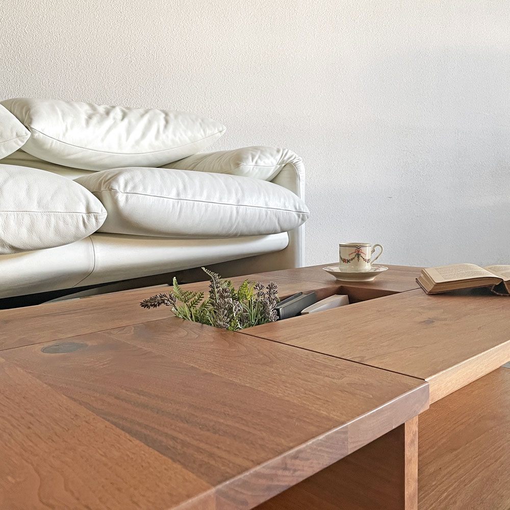 サンコー SUNKOH プロント PRONTO Living Table リビングテーブル ウォールナット無垢材 W120cm 長方形 森宣雄 カタログ定価￥123,000- 廃番 〓