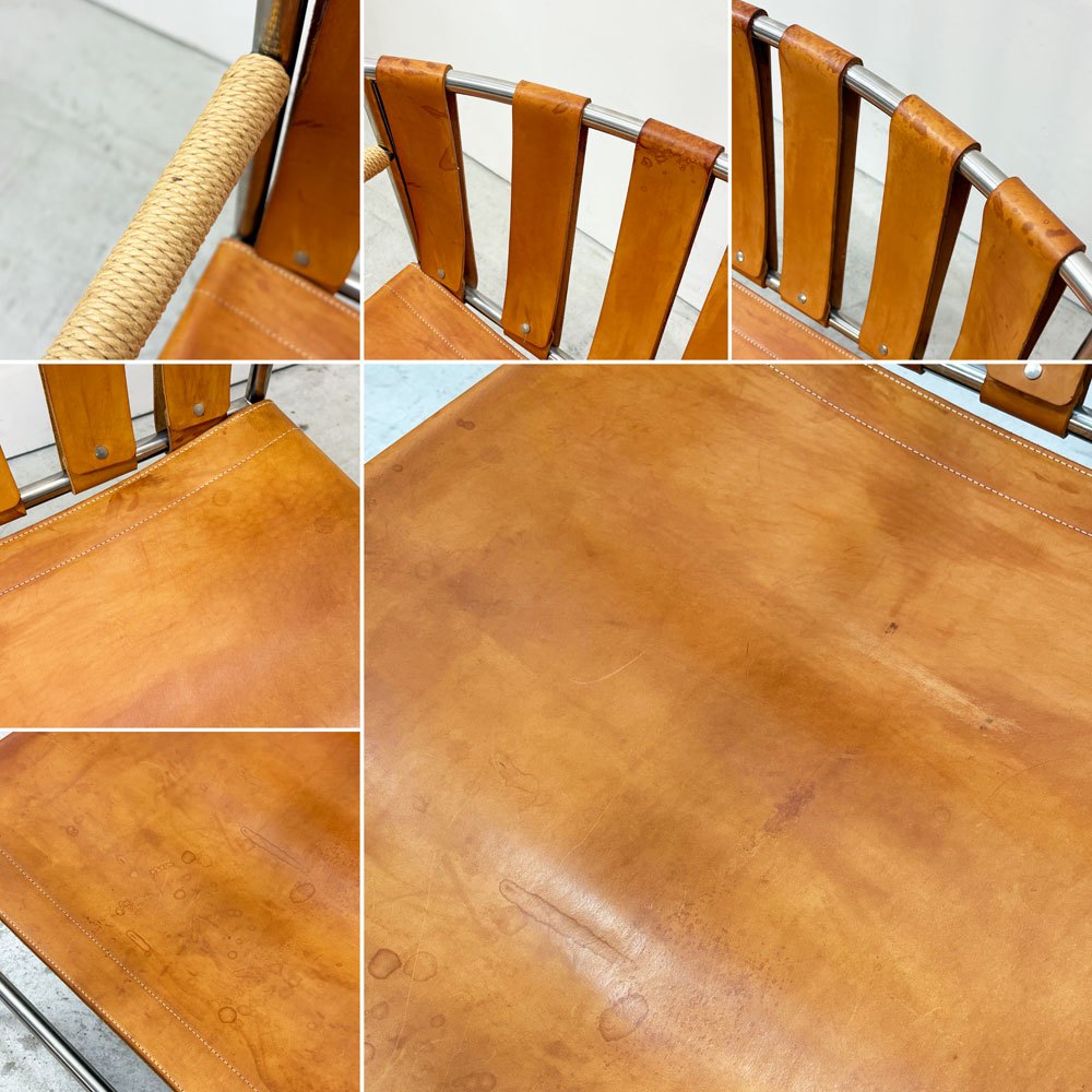 リッツウェル Ritzwell イビサフォルテ IBIZA FORTE イージーチェア ラウンジチェア ステンレスフレーム 本革 代替クッション付属  ●