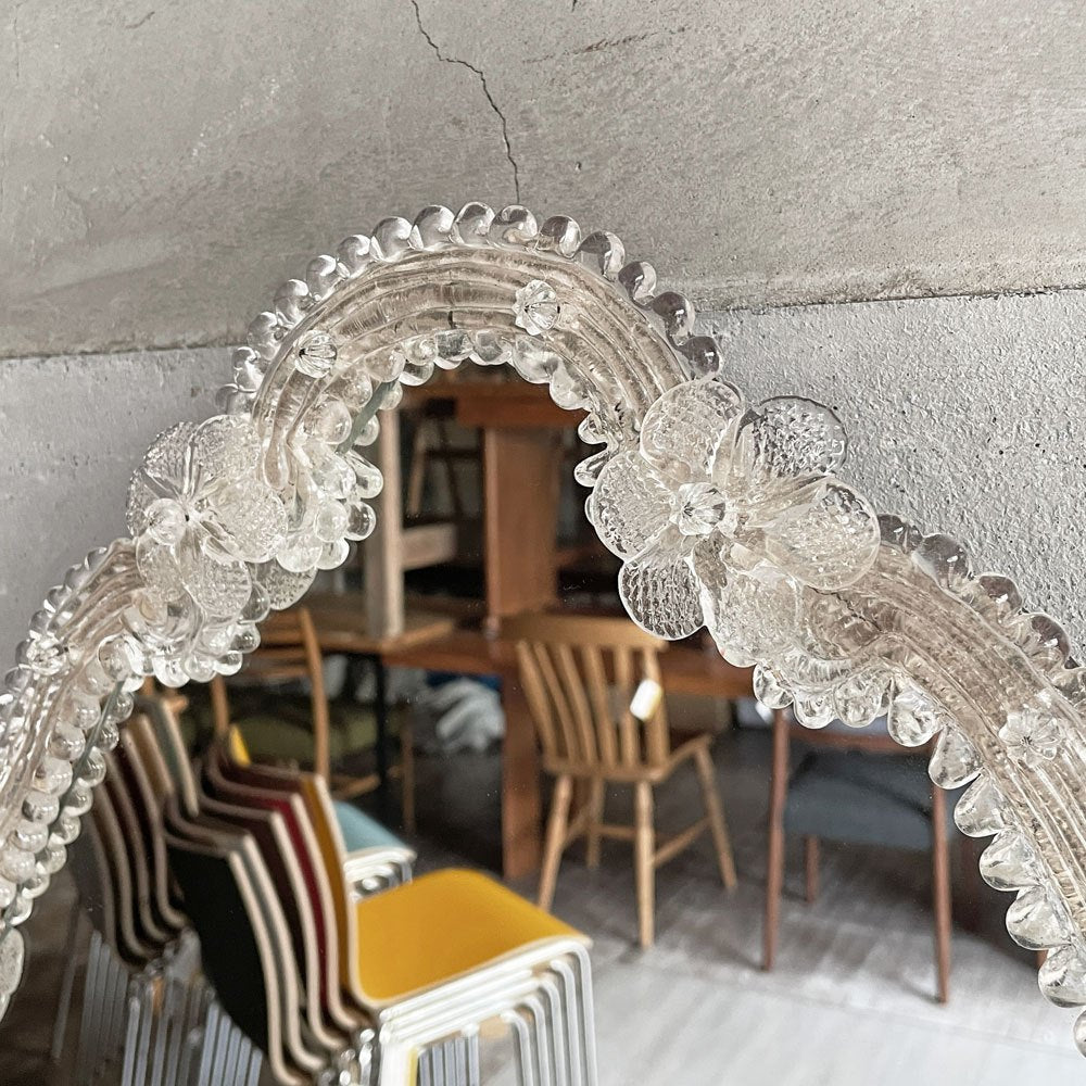 ムラーノ Murano フラテッリ・トソ Fratelli Toso ウォールミラー 壁掛け ベネチアンガラス グラス ハンドメイド イタリア 店舗什器 ♪