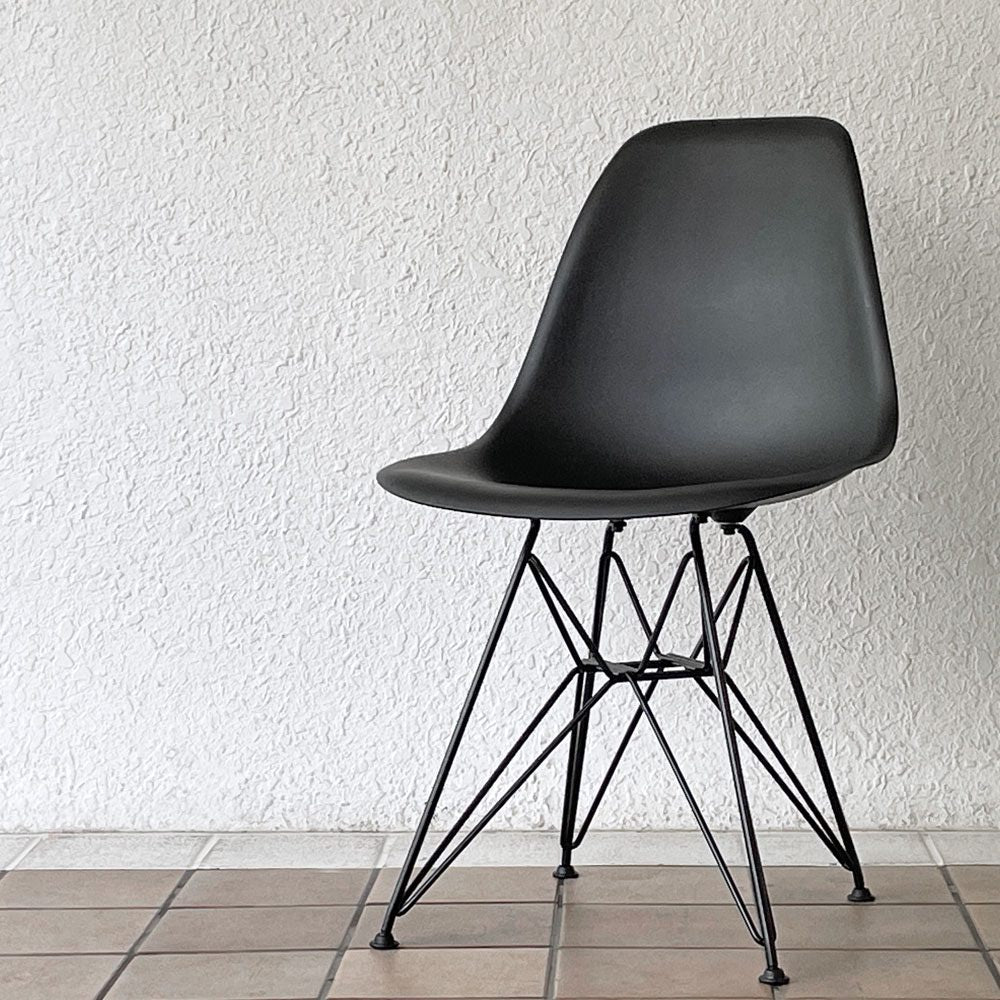 ハーマンミラー Herman Miller サイドシェルチェア ポリプロピレン製 オールブラック エッフェルベース C&R イームズ ミッドセンチュリー ◇