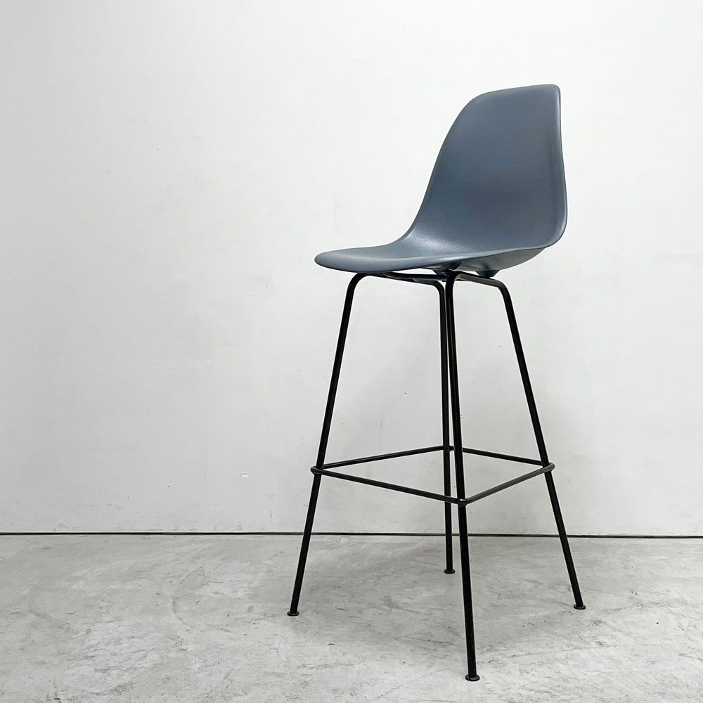 ハーマンミラー Herman Miller イームズプラスチックシェルスツール バーハイトスツール H115.5cm ポリプロピレン製 チャコール 廃番カラー ミッドセンチュリー A ●
