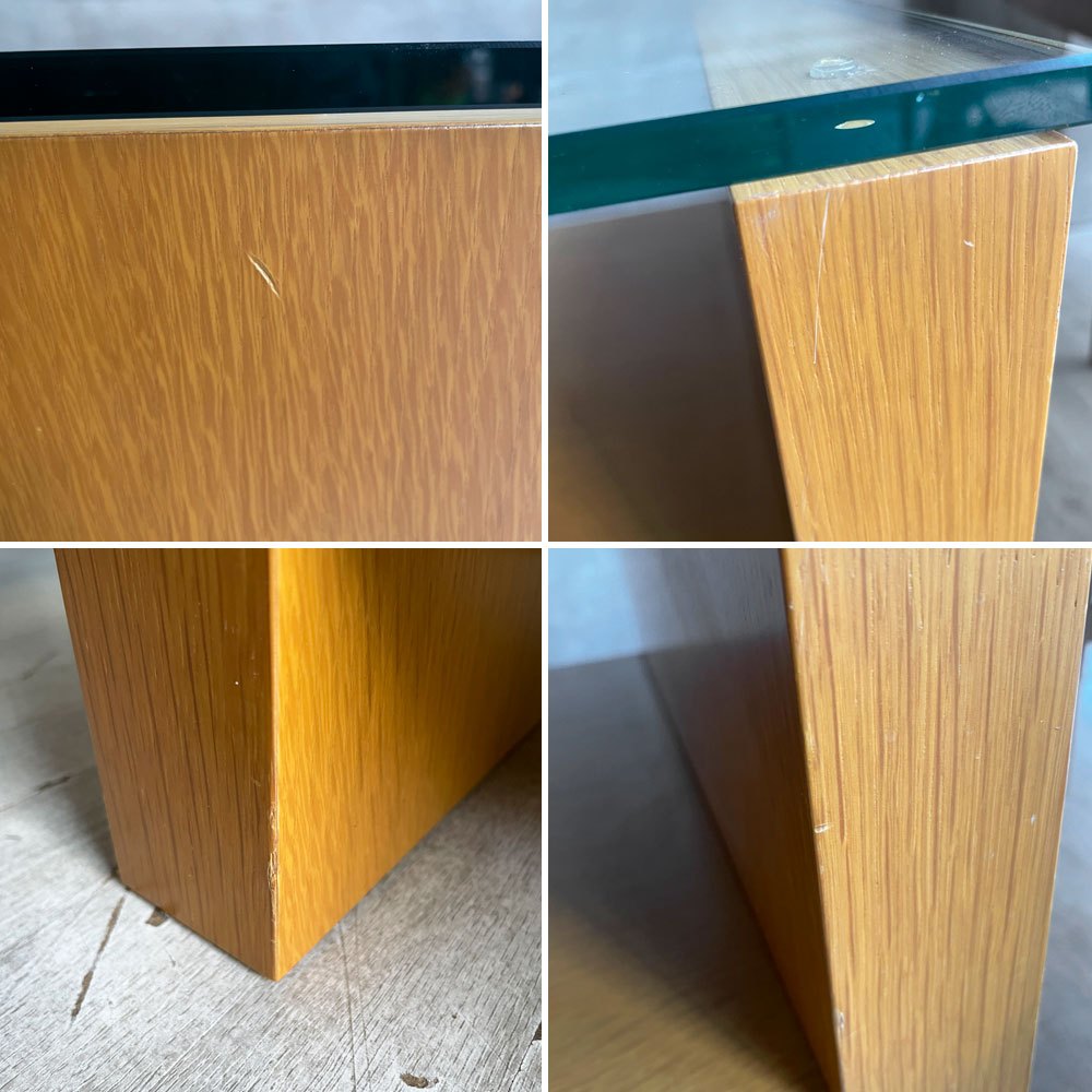 ワイスワイス WISE WISE パウンド POUND SA-102 コーヒーテーブル ローテーブル ガラス オーク材 W110cm ナチュラル ♪