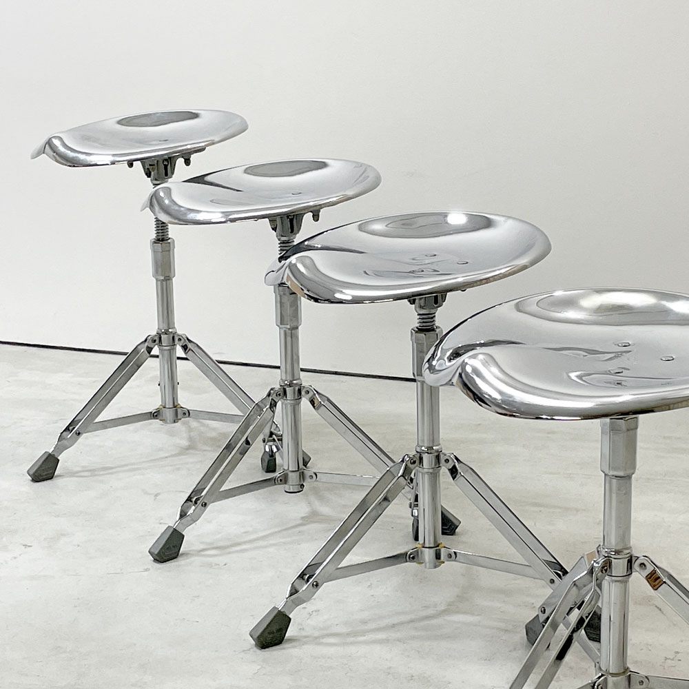 ダルトン DULTON X2 ビートスツール BEAT STOOL 回転式 無段階高さ調節 スチール クローム 折り畳み 廃番 A ●