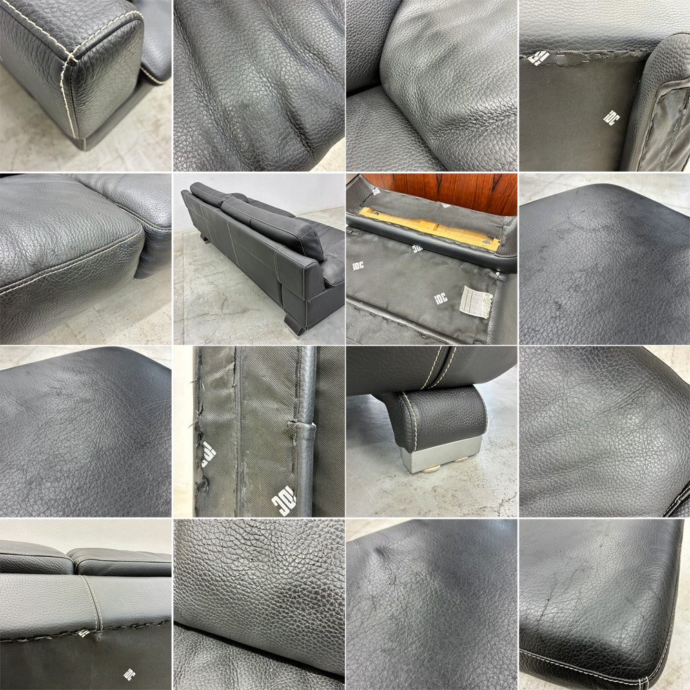 IDC大塚家具 OTSUKA エルエス リュクス01 L/S LUXE-01 3シーターソファ W219cm ヘッドレスト×2個 + オットマン付き 〓