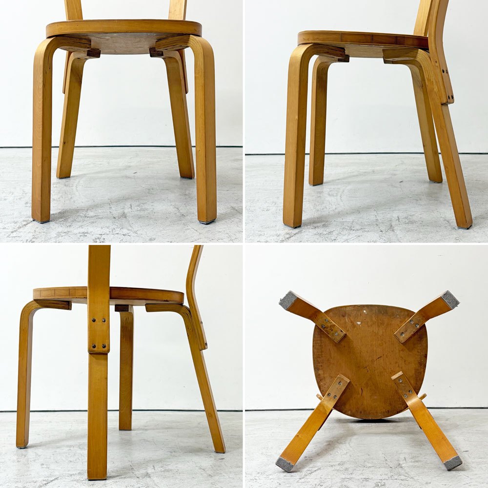 アルテック artek チェア69 ダイニングチェア カーリーバーチ材 スウェーデン製 40年代 ビンテージ 希少 アルヴァ・アアルト ●