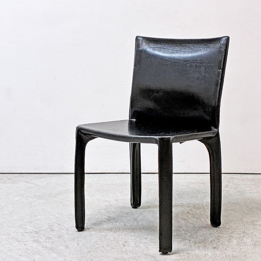 カッシーナ Cassina キャブチェア 412 CAB CHAIR アームレス 最高級本革 マリオ・ベリーニ MoMA 永久展示品 イタリアンモダン ●