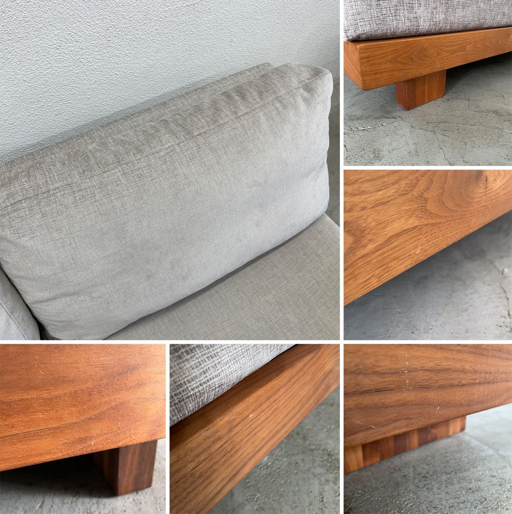 マスターウォール MASTERWAL デニッシュ ソファ DANISH SOFA 3シーター180 + ワンアームカウチ セット ウォールナット無垢材 参考価格約77.5万円 〓