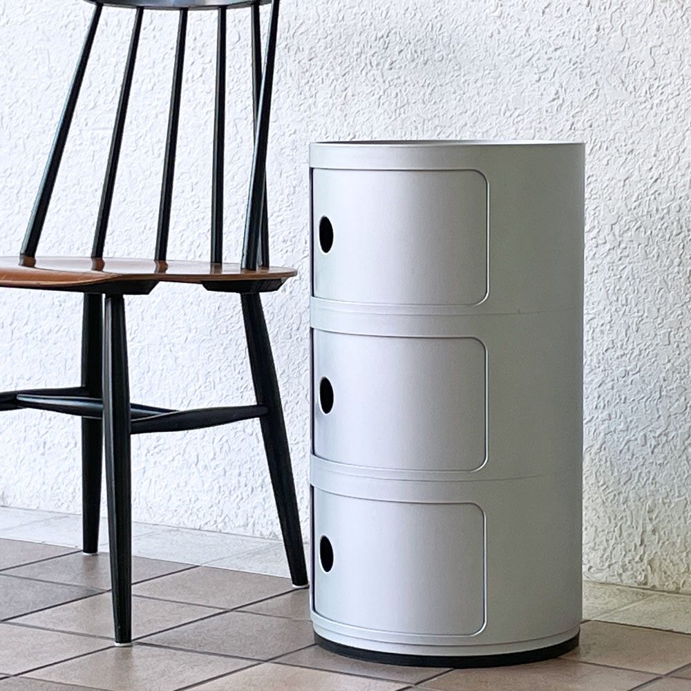 カルテル Kartell コンポニビリ 3段 ストレージボックス シルバー アンナ・カステッリ・フェリエーリ イタリア ◇
