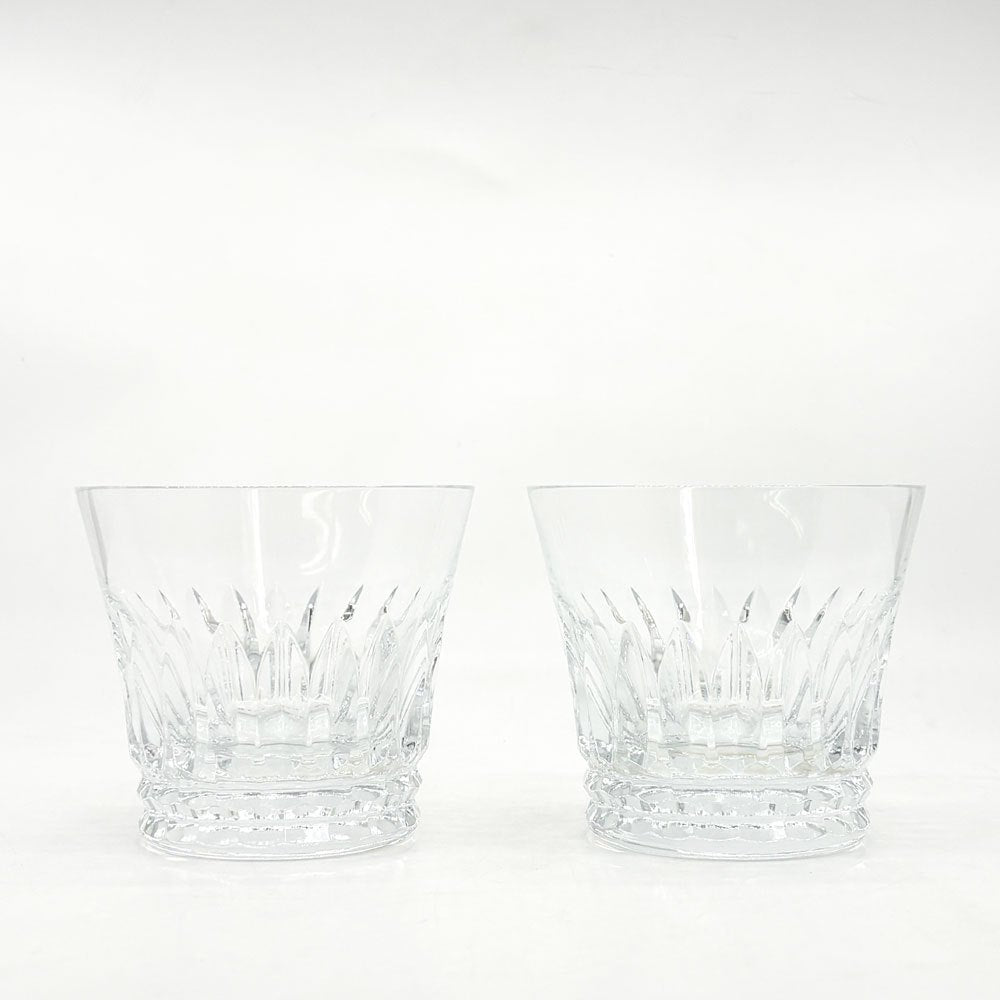 バカラ Baccarat ティアラ TIARA 2021年 イヤータンブラー ロックグラス ペア 2脚セット クリスタル 箱付 現状品 ●