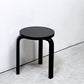 アルテック artek スツール60 オールブラック ラッカー 3本足 アルヴァ・アアルト フィンランド バーチ材 北欧家具 ●