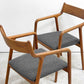 宮崎椅子製作所 ペペチェア PEPE side chair 背無垢タイプ ウォールナット ファブリック グレー系カラー フィンガージョイント 村澤一晃 参考定価￥77,440- A ●