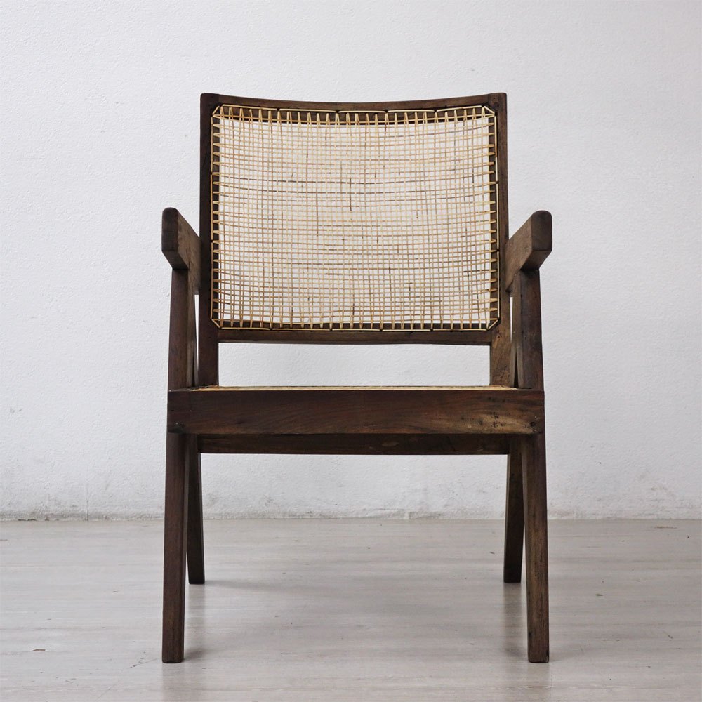 ピエール・ジャンヌレ Pierre Jeanneret イージーチェア Easy Chair チーク無垢材 チャンディーガル レター有 1950s Zoology-57 ビンテージ ●