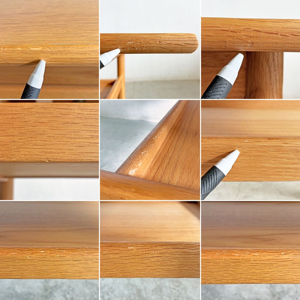 アクタス ACTUS ロッジ LODGE SOFA TABLE ソファテーブル リビングテーブル W110cm オーク材 天板下収納付 参考価格￥56,100- 廃番 〓