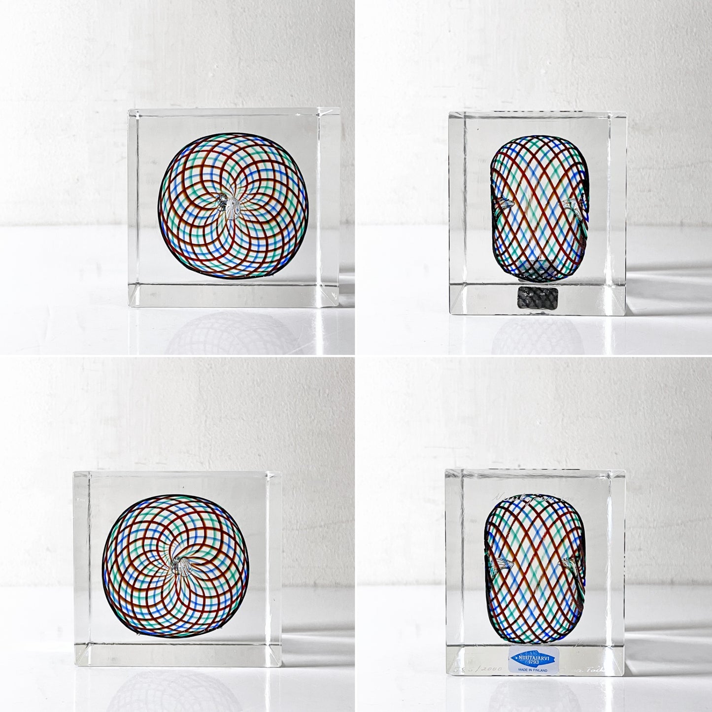 ヌータヤルヴィ Nuutajarvi イッタラ iittala アニュアルキューブ  Annual Cube 1994 オイバ・トイッカ 585/2000 北欧雑貨 ビンテージ 希少 ■