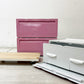 タッパーウェア Tupperware スーパーチェスト ワイド Super chest Wide 引出1段 ピンク 3段セット 専用カート付 ●