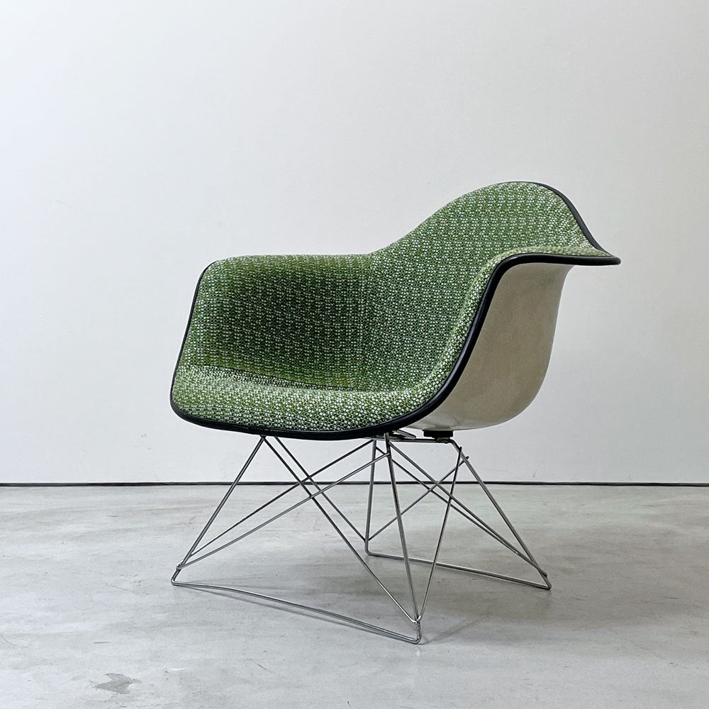 ハーマンミラー Herman Miller アームシェルチェア セカンド 2nd アプホルスター ファブリック グリーン系 キャッツクレイドル イームズ 新品張替済 C&R イームズ ミッドセンチュリー ●