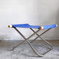 ニーチェアX  NY chair X フォールディングオットマン 折り畳み ナチュラル×ブルー  MoMA 藤栄 新居 猛 ■