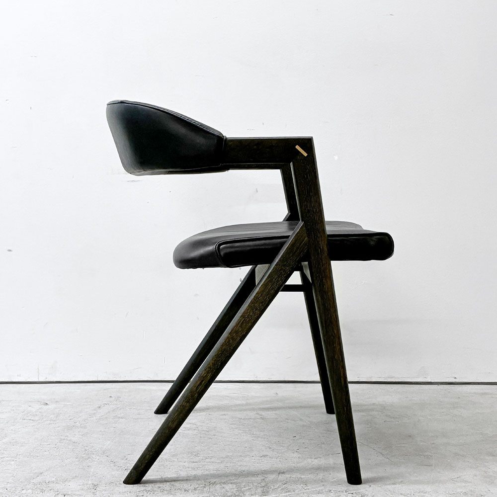 スクエアルーツ SQUARE ROOTS ランナチェア LANNA CHAIR ダイニングチェア アームチェア オーク材×牛革 レザー 参考価格￥77,000- B ●