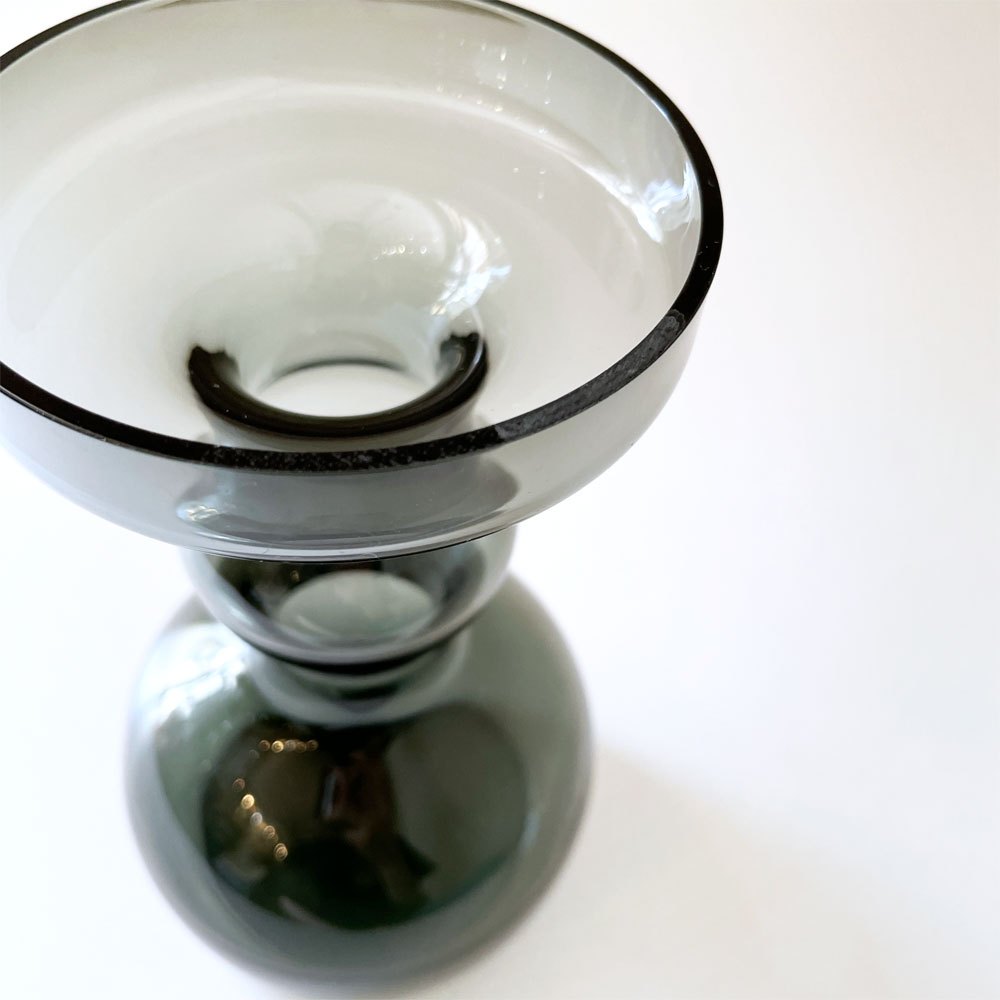 ヌータヤルヴィ Nuutajarvi ベース Vase 1483 フラワーベース 花瓶 グレー H18.5cm オイバ・トイッカ Oiva Toikka フィンランド 北欧ビンテージ ◎
