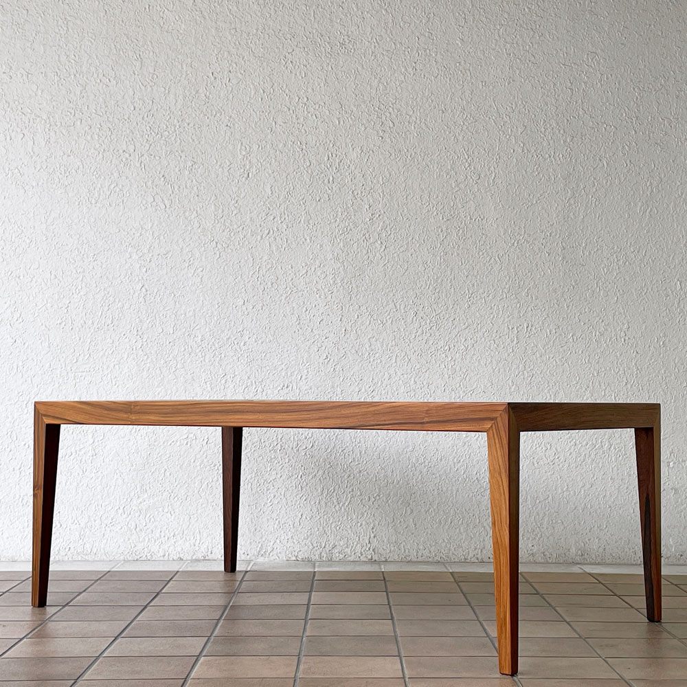 ハスレヴ Haslev Moblefabrik × ロイヤルコペンハーゲン Royal Copenhagen バッカ Baca タイルトップ コーヒーテーブル ローズウッド材 W133cm 北欧ビンテージ ◇