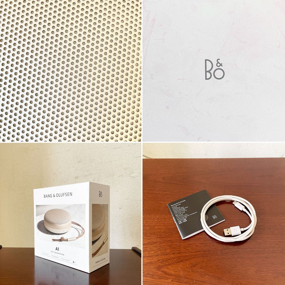 バング＆オルフセン Bang & Olufsen ビオサウンド Beosound A1 2nd Gen ポータブルスピーカー Gold Tone 防水 Bluetooth 箱付 セシリエ・マンツ Cecilie Manz 定価￥39,900- ◎