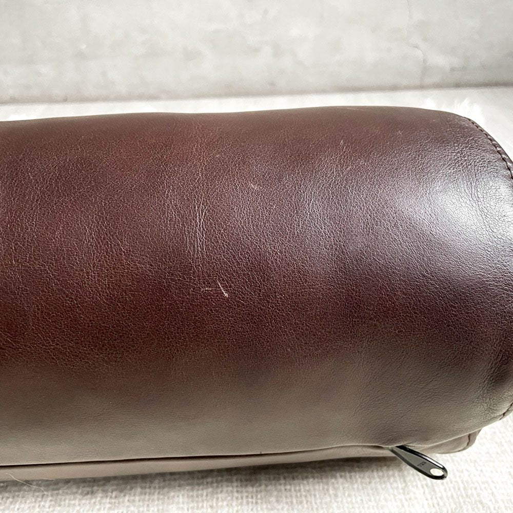 リーンロゼ ligne roset ロゼプラド ROSETPRADO ボルスタークッション レザー ブラウンカラー 本革 フェザー 参考定価￥58,300～ B ♪