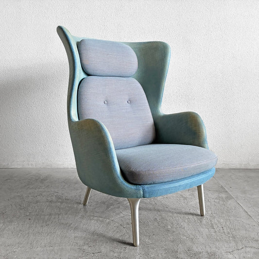フリッツハンセン Fritz Hansen ロオチェア RO JH1 ラウンジチェア ファブリック Faded Denim Blue アルミベース ハイメ・アジョン 現行定価￥526,680以上 〓