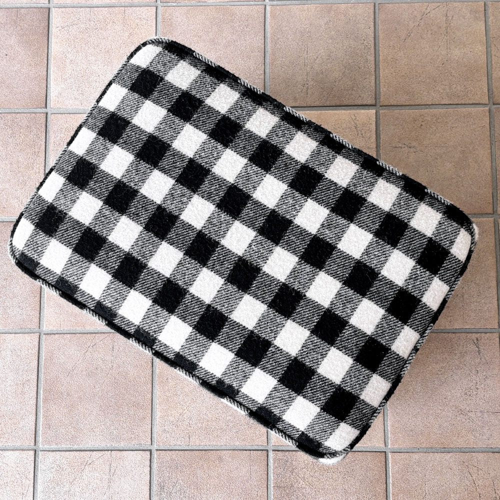 モーブレーワークス MOBLEY WORKS クラマス レッグレスト Klamath Leg Rest オットマンスツール ブロックチェック ブラック×ホワイト オーク材 鰤岡力也 ◇