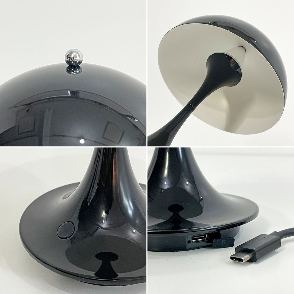 ルイスポールセン Louis Poulsen パンテラ  Panthella 160 ポータブル Portable  テーブルライト USB充電式 ブラック 箱付 ヴェルナー・パントン ●