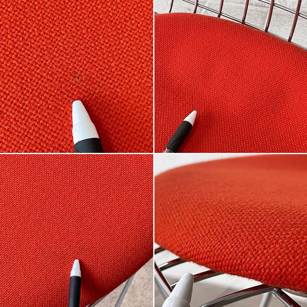ヴィトラ vitra ワイヤーチェア Eames Wire Chair DKR5 エッフェルベース クローム シートパッド付 レッド C&R イームズ ミッドセンチュリー ◇