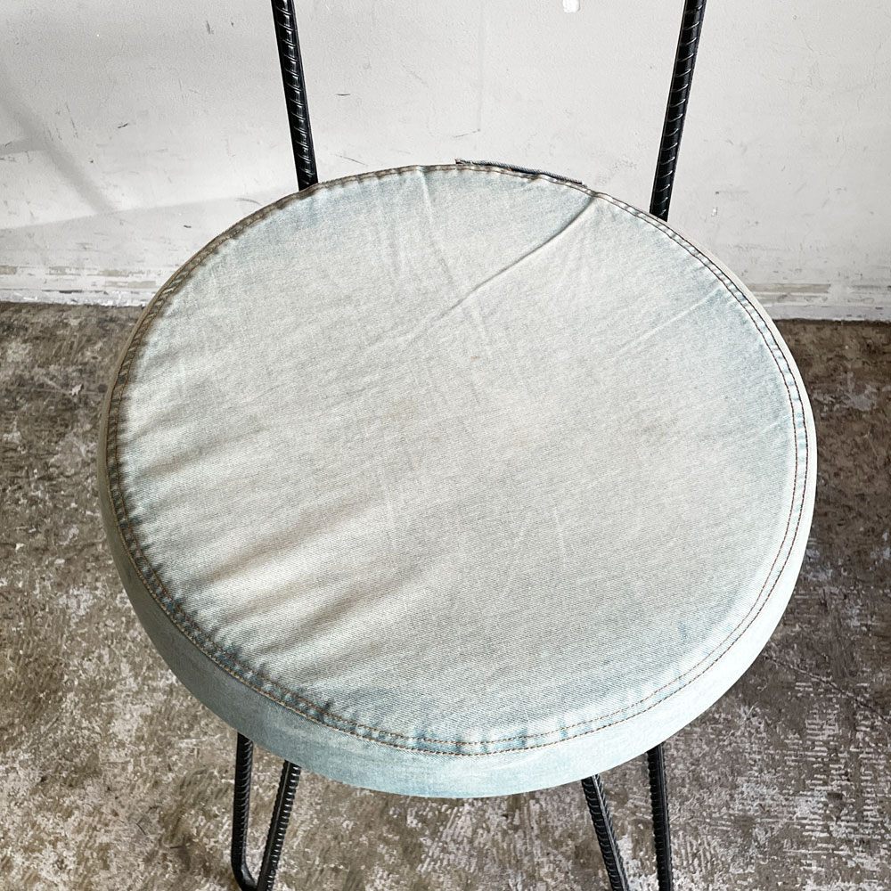 ディーボディ d-Bodhi カンパーニャ チェア デニム CAMPAGNA CHAIR ダイニングチェア チーク古材×アイアンレッグ インダストリアルデザイン A ■
