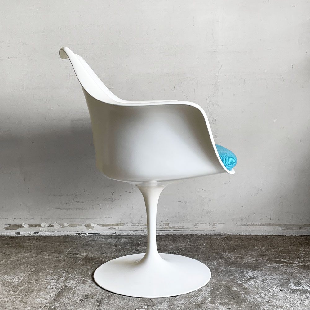 ノル ノール Knoll サーリネンコレクション チューリップチェア アームチェア ダイニングチェア ホワイト 座面クッション交換済み エーロ・サーリネン ビンテージ 参考定価￥520,300- ■