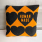 ヒューマンメイド HUMAN MADE ハートチェッククッション HEART CHECK CUSHION オレンジ×ブラック ♪