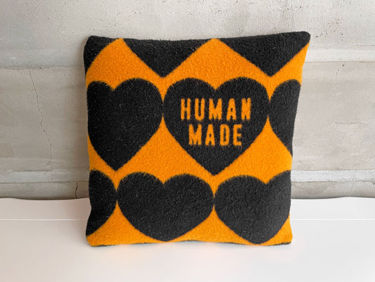 ヒューマンメイド HUMAN MADE ハートチェッククッション HEART CHECK CUSHION オレンジ×ブラック ♪