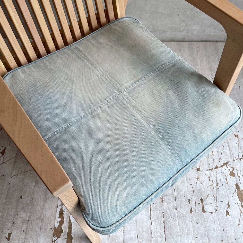 ダブルティー WTW アペルト チェア APERTO CHAIR NT アームチェア ラウンジチェア 1Pソファ アッシュ材 デニム地 西海岸 ウエストコースト ♪