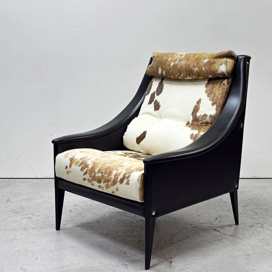 ポルトローナフラウ Poltrona Frau デッザ Dezza48 ハイバックチェア 1seater high back アームチェア ハラコ ジオ・ポンティ イタリアンモダン 2004年製 定価\150万～ ●