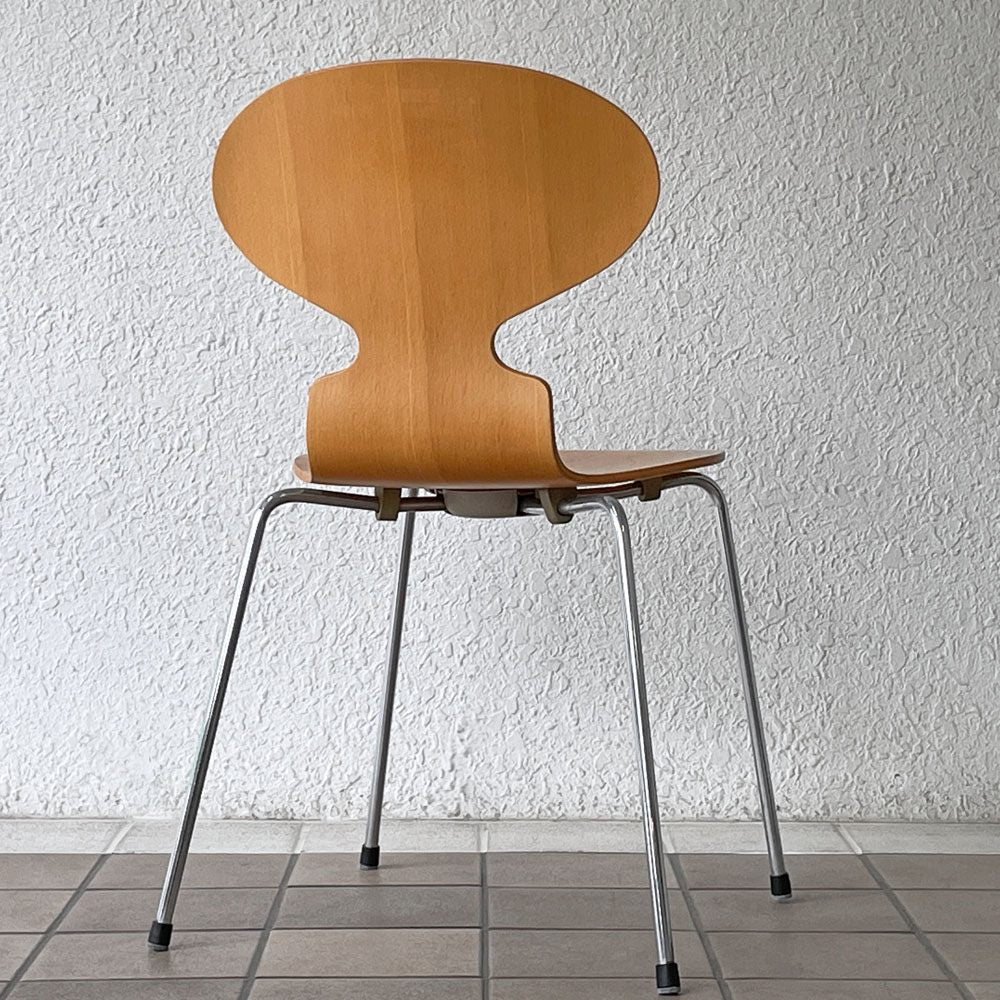 フリッツハンセン Fritz Hansen アントチェア 4本脚 ナチュラルビーチ ラッカー アルネ・ヤコブセン 北欧家具 D ◇