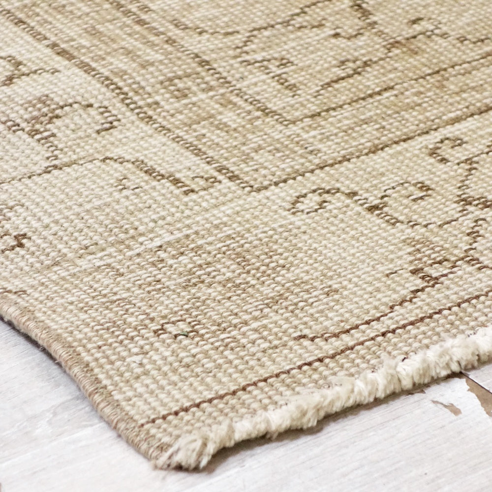 トルコ ビンテージ オーバーダイラグ 手織り キリムラグ 207cm x 103cm ヴィンテージラグ ●