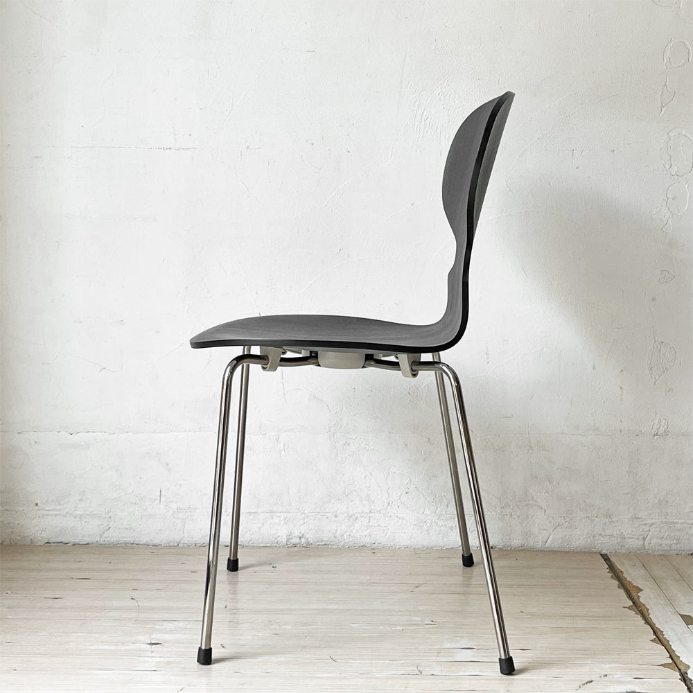 フリッツハンセン Fritz Hansen アントチェア アリンコチェア 4本脚 カラードアッシュ ブラック アルネ・ヤコブセン デンマーク 北欧家具 ★
