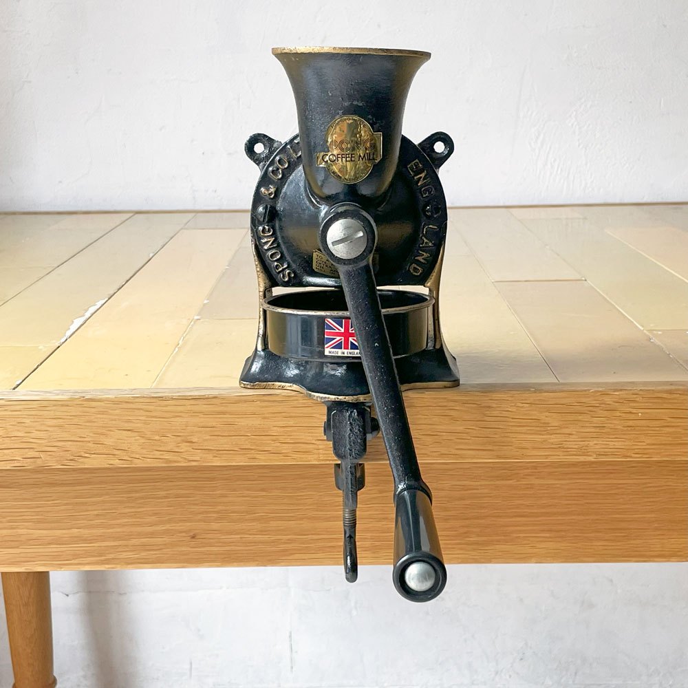 スポング SPONG & CO LTD ビンテージ コーヒーミル グラインダー Model NO.1 壁面やデスクに取り付け可能 英国 イギリスビンテージ ★