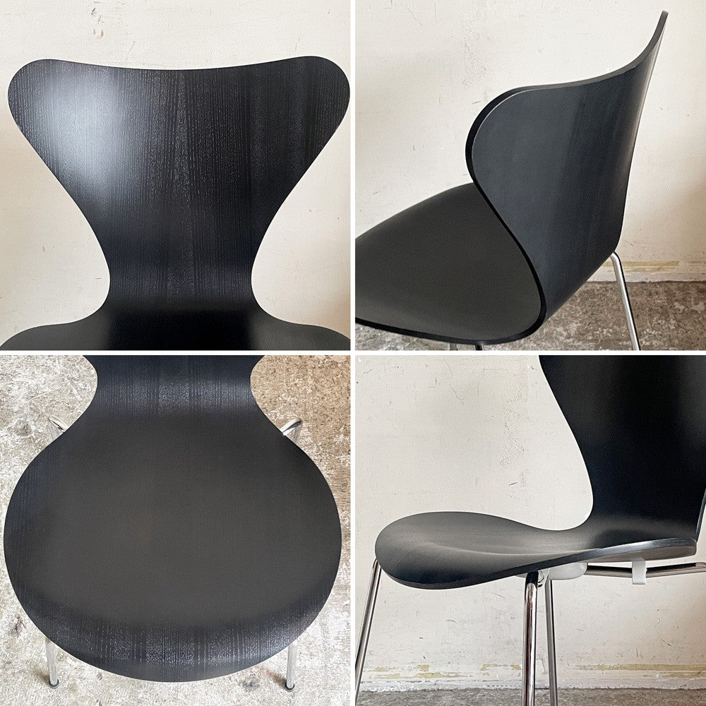 フリッツハンセン Fritz Hansen セブンチェア ダイニングチェア カラードアッシュ ブラック アルネ・ヤコブセン 北欧 デンマーク 定価￥75,680- ■