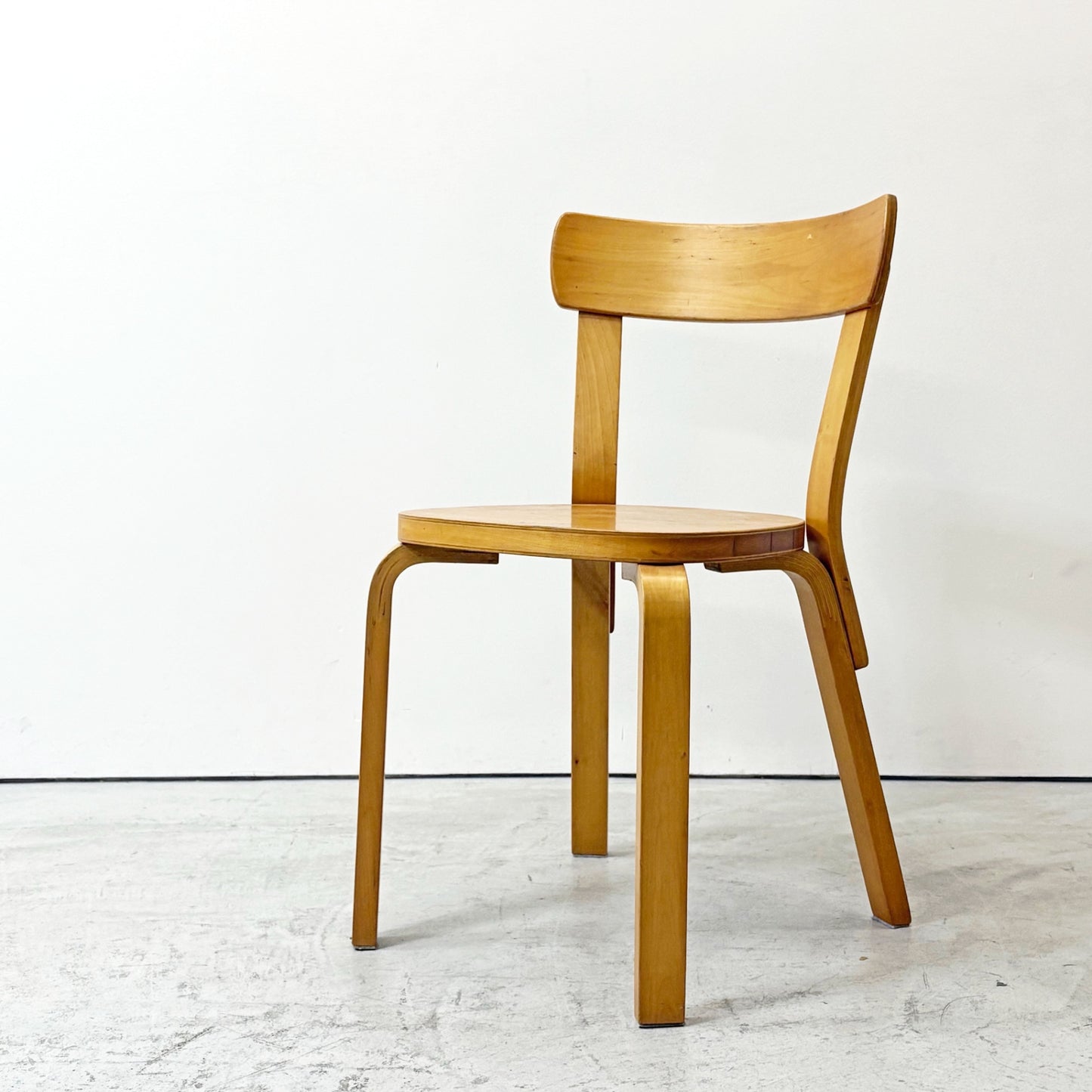 アルテック artek チェア69 ダイニングチェア カーリーバーチ材 スウェーデン製 40年代 ビンテージ 希少 アルヴァ・アアルト ●