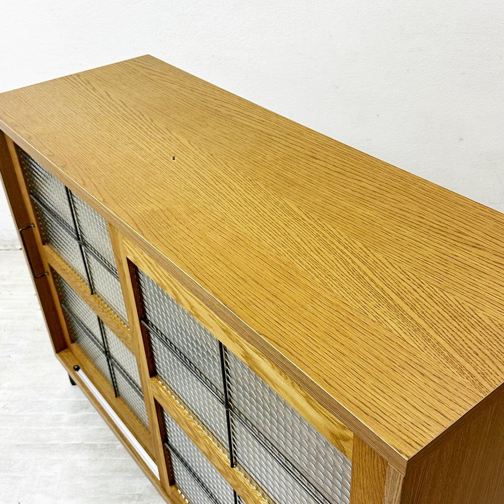 アデペシュ a.depeche カデル cadeal Lowboard 1200 スライド ガラスキャビネット オーク×アイアン ナチュラル  ●