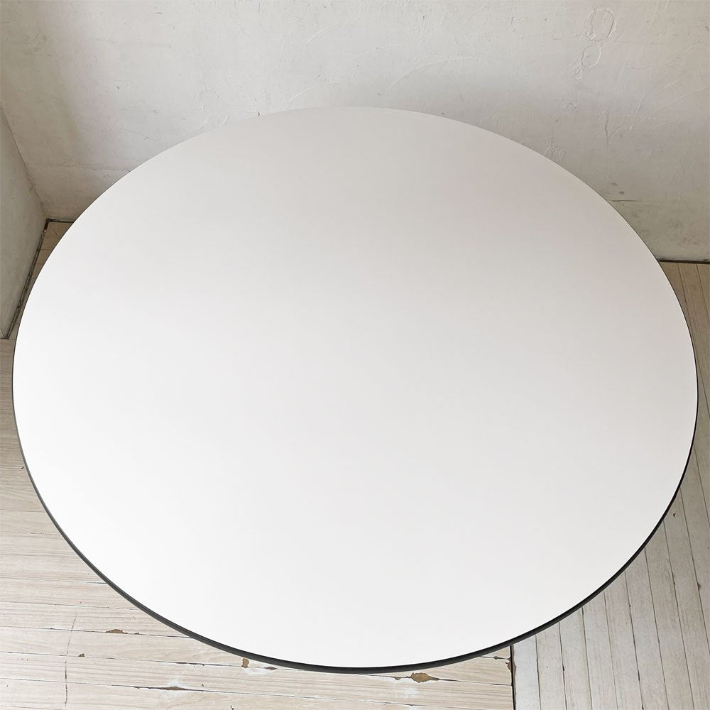 ハーマンミラー Herman Miller コントラクトテーブル Contract table ラウンド ホワイト Φ106cm C&R イームズ ミッドセンチュリー ★